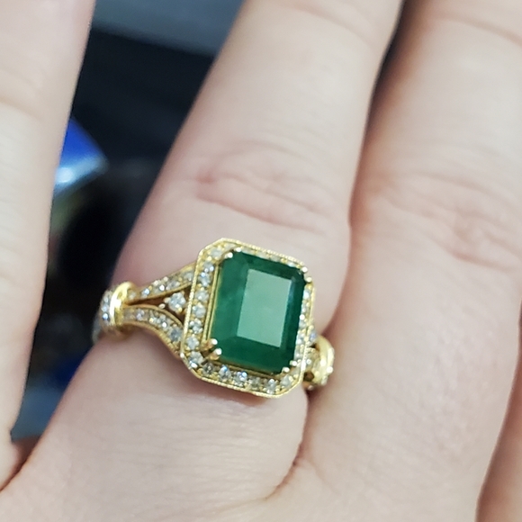 Effy 14k Emerald & diamond ring size 7 1/4 - Picture 6 of 10